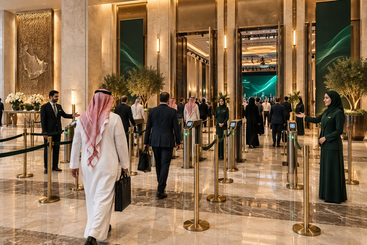مسارات المشاركين ومداخل القاعات